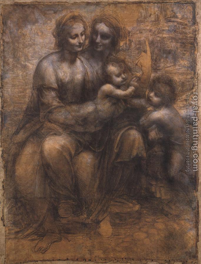 Leonardo Da Vinci : Madonna and Child with St Anne and the Young St John